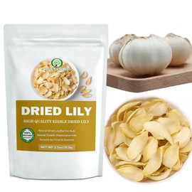 Natural Dried Lily Bulb - 3.5 oz, Cut & Sifted, All-Natural Dried Lily Petals for Food and Desserts, Vegan, Non-GMO