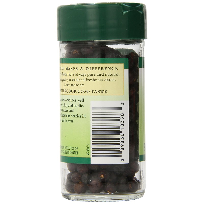 Frontier Co-op Whole Juniper Berries, 1.28 Ounce Bottle, Rich and