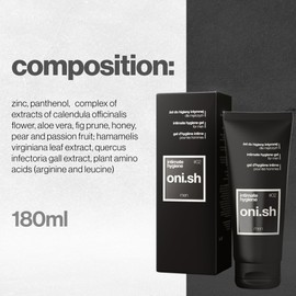 Oni.sh Intimate Hygiene Gel for Men - Refreshing Cleanser for Daily Use, Prevents Odor, Soothes Irritation, Non-Soapy Formula - 180ml