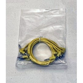 Starving Students Music Supplies Luigis Modular M-PAR Right Angled Eurorack Patch Cables - Package of 5 Yellow Cables, 12 (30 cm)