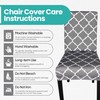 Trimming Shop Black Short Spandex Chair Cover with Flower Design