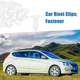 A ABSOPRO Car Bolt Rivet 6.5mm Hole Expansion Clip Plastic White(Set of 40)