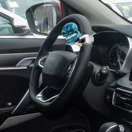 Arenbel Car Turning Assist Grip Handle Skull Steering Wheel Spinner Booster Knob Fit Most Vehicles Trucks Tractors Boats, Metallic Blue