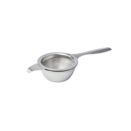 Avanti Single Handle Tea Strainer with Drip Bowl, Silver 15159