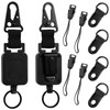 2-Pack Retractable CB Mic Holder, High-Elastic Keychain with Metal Clip