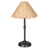 Folux Cordless Boho Rattan Table Lamp Black, 5200-mAh Rechargeable Battery,