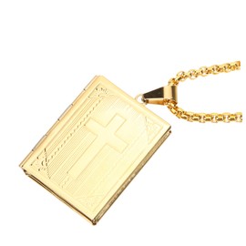 COLLBATH Fashionable Neck Chain Men Religious Necklace Stainless Steel Cross Pendant