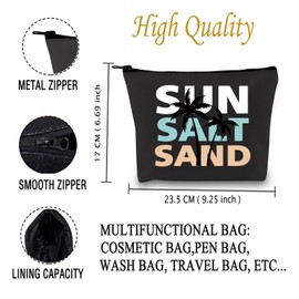 JXGZSO Summer Cosmetic Bag Sun Salt Sand Makeup Bag Beach Life Gift Summer Vacation Gift Spring Break Gift (Sun Salt Sand Bag CA)