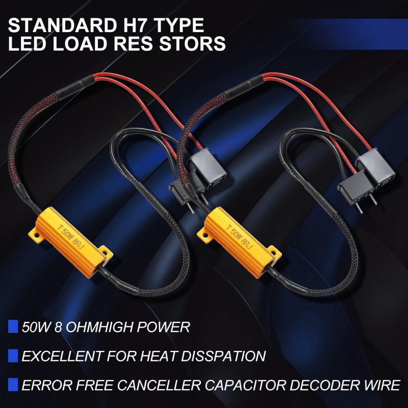 AUXIRACER H7 LED Headlight Anti Flicker Adapter Error Free Canceler