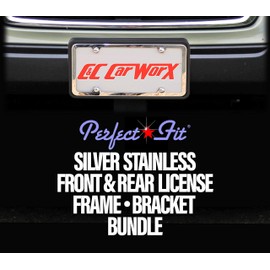 C&C Car Worx OW-20-FP-C-FS Front+Rear LIC Plate Frame Brackets+2 Silver Stainless Steel Frames Compatible with 2020, 2021, 2022 Subaru Outback Wagon at Discount: Does NOT FIT 2022 Wilderness Edition