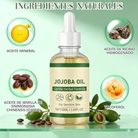 2PC Aceite de Jojoba Puro Prensado en Frío con Gotero ，Multifuncional Aceite Facial,Vegano, No Grasosa, Hidratación y Nutrición Natural, para Piel, Cabello y Uñas (50 ml)
