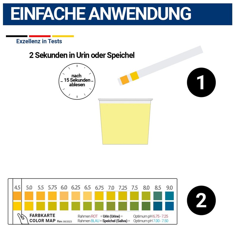 100 x pH Test Strips for Urine and Saliva, pH