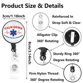 SEIRAA EMT Badge Reel Paramedic Graduation Gifts Calm Down I've Done This On a Mannequin Emergency Medical Services Badge Holder (Calm Down CA)
