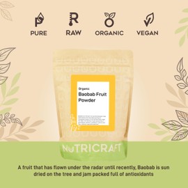 NutriCraft Organic Baobab Fruit Powder: 250g (Also Available in 250g and 1kg)