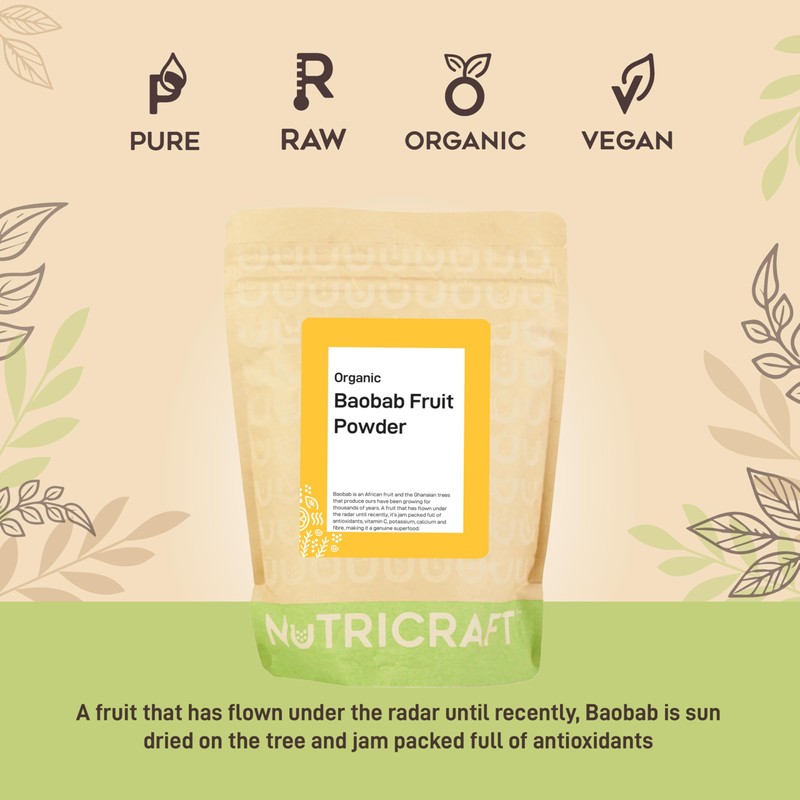 NutriCraft Organic Baobab Fruit Powder: 250g (Also Available in 250g