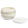 Black and white concrete ceramic 11 cm planter with saucer,