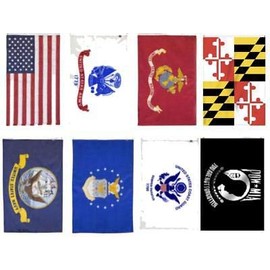 Wholesale Lot 3x5 USA + 5 Branches Military + Pow Mia + Maryland Flag Set
