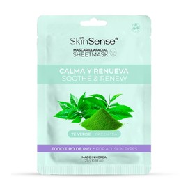 Skin Sense - Mascarilla Facial de Tela Biodegradable Coreana (1 Piezas) | Hecho en Corea | Ecológicas y Naturales - Innovadora Tecnología de Corea con Té Verde