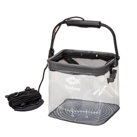 Tulino See-Through Memory Bucket, For Fishing, Cool Gray, 8.3 inches (21 cm)