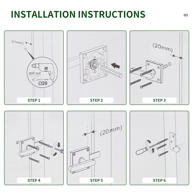 Double Side Gate Latch, Heavy Duty Left Swinging Door Latch