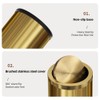 2.4 Gallon Brass Gold Bathroom Trash Can, Fancy Waste Basket