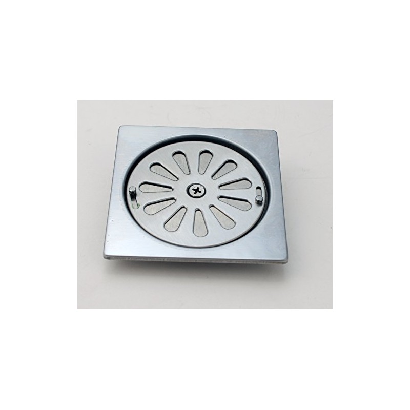 Stainless Steel Floor Drain, 3 1/2" Tile-Square, with Vent-Off Switch