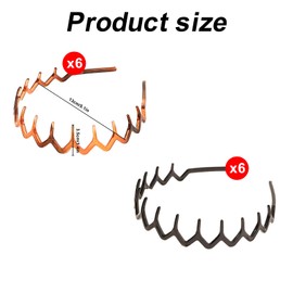 12PCS Zig Zag Headband Tooth Headband for Women Girls Plastic Wavy Hair Comb Headbands Zig Zag Black Plastic Sharks Tooth Hair Comb Hard Headbands for Women Men Girls