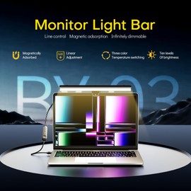 XINBAOHONG Mini Laptop Monitor Light, Computer Monitor Screen Light Care-Reading LED Task Lamp Adjustable Brightness Color Temperature Reading Laptops