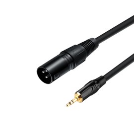 Menewstart 3.5mm to XLR Cable 6.6FT, Unbalanced 1/8 Mini Jack TRS Stereo Male to XLR Male Microphone Audio Cable, 24K-Gold-Plated Contacts for The cleanest Sound Experience
