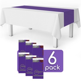 Grandipity Purple 6 Pack Premium Disposable Plastic Table Runner 14 x 108 Inch. Table Runner for Dinner Parties & Events