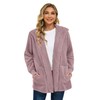 CHICGAL Women Fuzzy Oversized Coat Open Front Sweaters Jacket Hooded