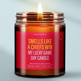 Smells Like a Chiefs Win, Kansas Lucky Game Day Candle, Kansas Football Candle, Kansas Fans Gift, Game Day Decor, Sport Themed Candle, Cleveland Victory Candle - Size: 9 oz, Scent: Christmas Warmth