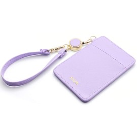 KNUTe Pass Case with Reel (Lavender) 2-Piece Storage ID Card Holder Reel ID Card Case with Strap Thin Pass Case Women's IC Card Commuter Pass