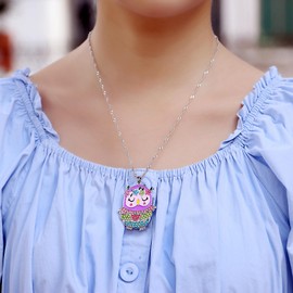 6 Pcs Cute Necklaces for Teen Girls - Adorable Pastel Crystal Necklace for Little Girls - Unicorn Gifts for Girls - Fairy Gifts for Teens - Dainty Necklace Birthday Gift Pack, Crystal, Cubic Zirconia