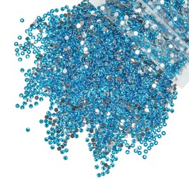 qiipii 620PCS 6mm Crystal Classic Jean Blue Resin Rhinestones for Crafting Medium Blue‌ Flatback Stones Bulk SS30 Diamonds Crystals Gems for Nails Face Eyes Makeup Tumblers Bottles DIY Crafts Clothes
