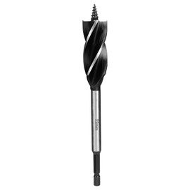 SUQIN 1/4 Inch Hex Shank Auger Drill Bit 22 mm x 165 mm Professional Wood Drill, Self-Feed Steel Auger Drill Bit for Softwood, Hardwood, Plastic