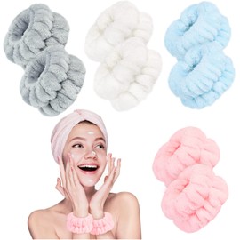 Pack of 8 Face Wash Bracelets, Microfibre Wrist Wash Band for Washing Face Absorbent Water Sweatband for Makeup Face Skin Care Spa Prevent Water in the Sleeves