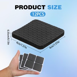 Non Slip Furniture Pads 12pcs 101mm Furniture Grippers,Feet for Furniture Legs - Anti-Skid & Scratch Protection for Hardwood Floors，for Sofas, Chairs & Tables - Durable & Easy to Apply