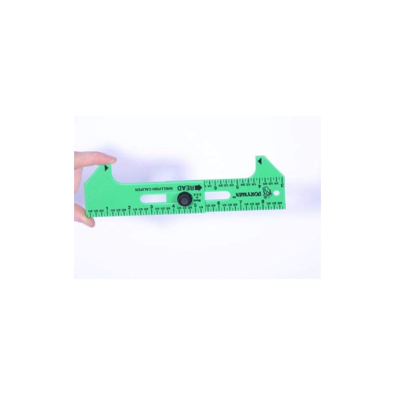 Doryman Shellfish Caliper – Floating Ruler – 3–6.5 Inch (Green)