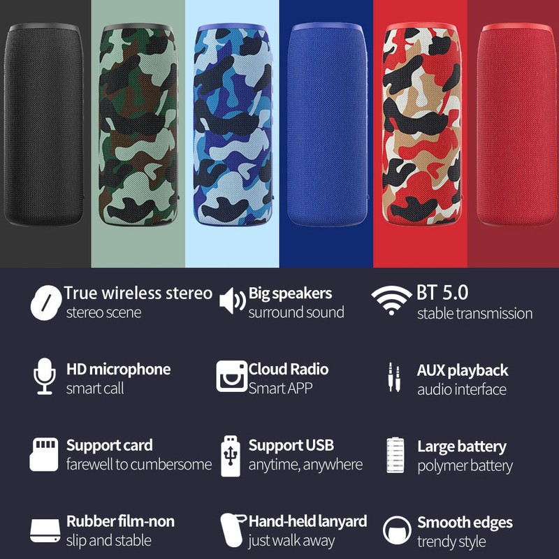 ZEALOT S51 Red Portable Bluetooth Speaker Outdoor 10W TWS Connection