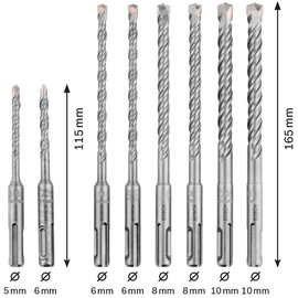 Bosch SDS Plus 8-Piece Hammer Drill Bit Set (for Concrete, Professional Accessories Hammer Drill)