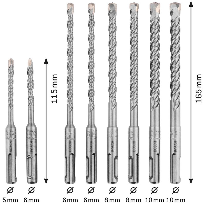 Bosch SDS Plus 8-Piece Hammer Drill Bit Set (for Concrete,
