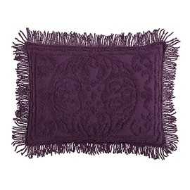 Beatrice Home Fashions Chenille Bedspread, Eggplant, Standard Sham