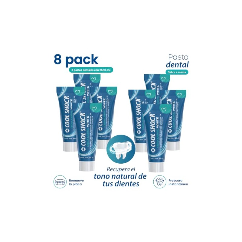 Cool Shock | Crema dental 25 ml. 8 cremas dentales