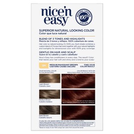 Clairol Nice'n Easy Permanent Hair Color, 5M Medium Mahogany Brown, Pack of 3