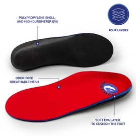 Pure Stride Professional Full Length Orthotics - Shoe Insert & Support for Metatarsals, High Arch, Flat Feet - Pain Relief for Plantar Fasciitis, Arch, Heel - 1 Pair, Men's 9-9.5 / Women's 11-11.5