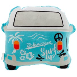 Puckator Volkswagen VW Camper Bus Plushies Cushion - Surf - Cute Room Decor - Preppy Bus Shaped Decorative Pillows - Decorative Stuffed Toy - Bedroom Accessories - Travel Pillow - With Fillings