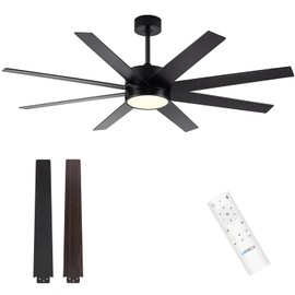 LOFIKEDI Ceiling Fan with Light, 60 Inch Ceiling Fan with Light and Remote, Reversible, for Living Room & Bedroom