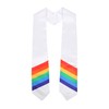 Erligo Adults Graduation Rainbow Stole or Sash 60" Long White/Black