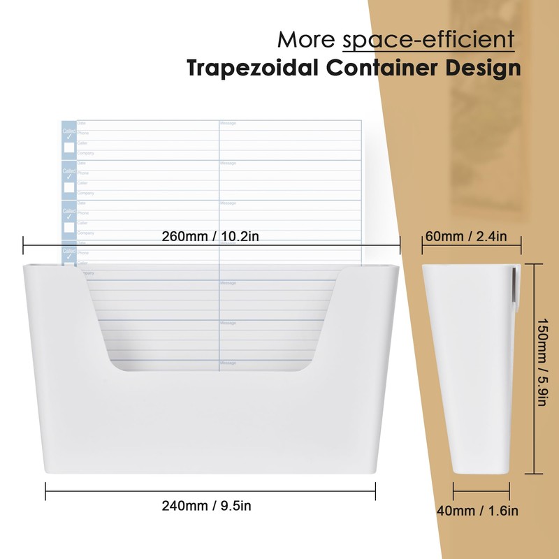 YOHOM No Drilling File Holder Wall Mails Magazines Organizer Adhesive